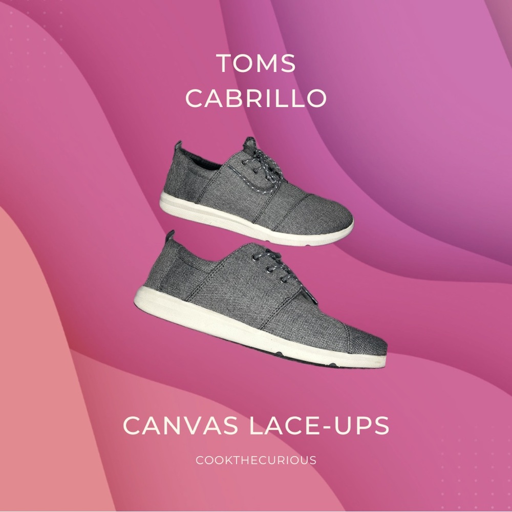 TOMS Cabrillo Canvas Lace Up Sneakers, Dark Grey